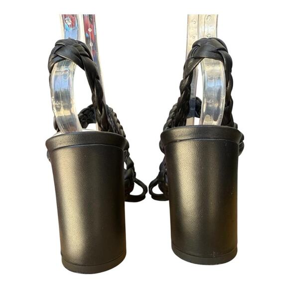 Me + Em Braided Leather Slingback Sandal Heel Women size 37 US 7 - Picture 5 of 7